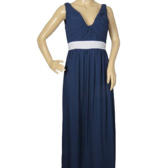 Bari Jay Navy Blue Floor Length Gown - Picture 1 of 10